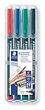 Staedtler Lumocolor 318 WP4 Folienstift, permanent, wasserfest, wischfest,...