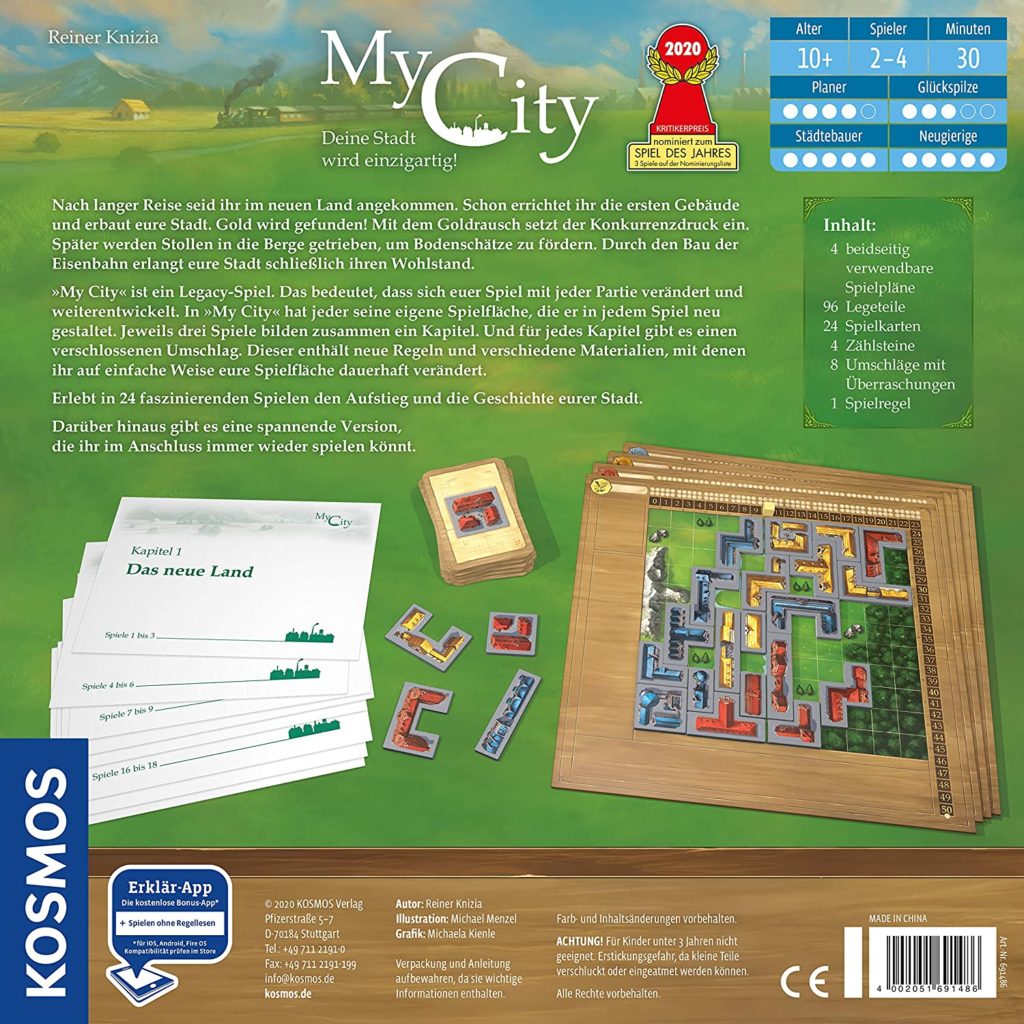 Rückseite der Spielverpackung von My City